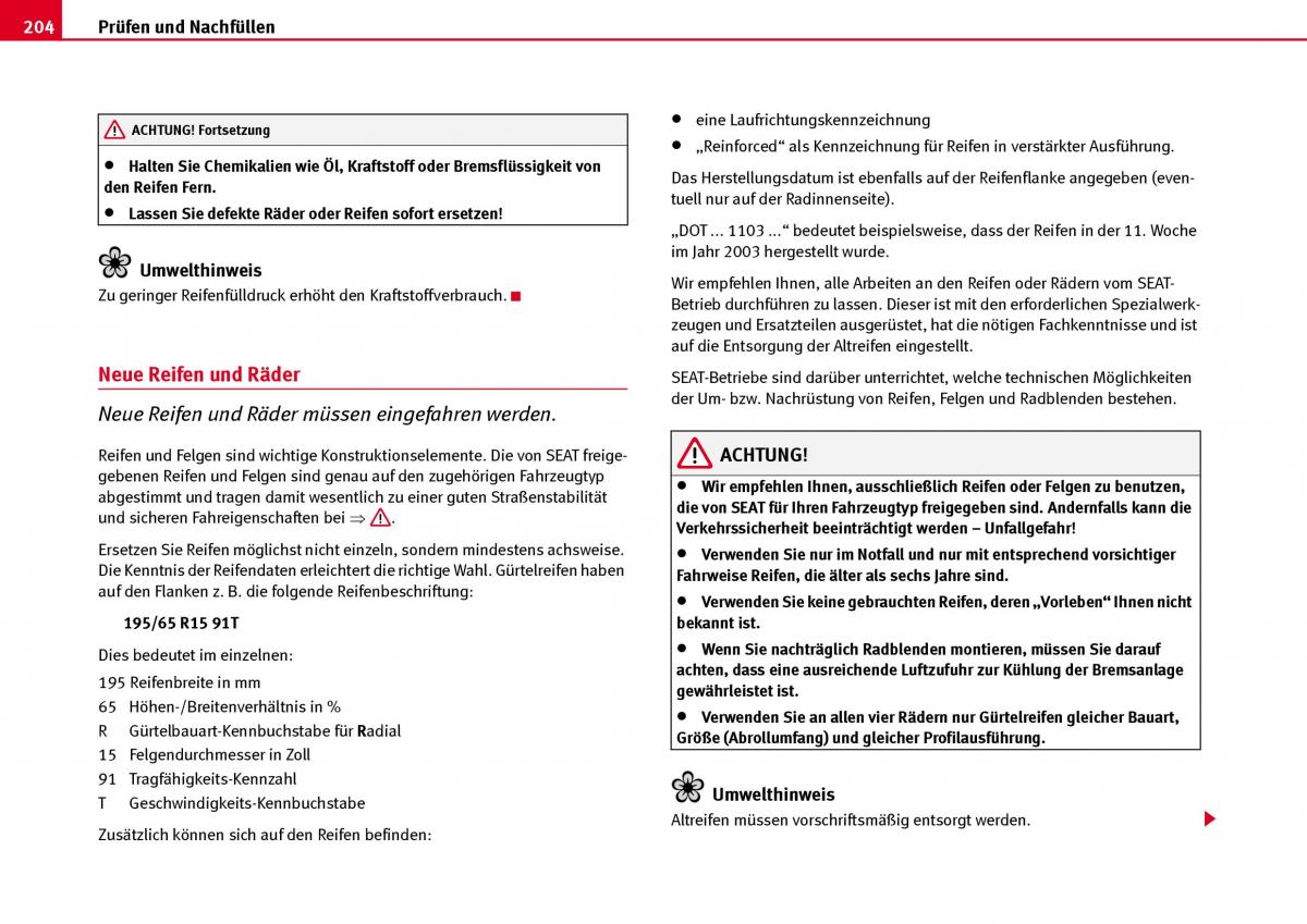 Seat Ibiza III 3 Handbuch / page 206