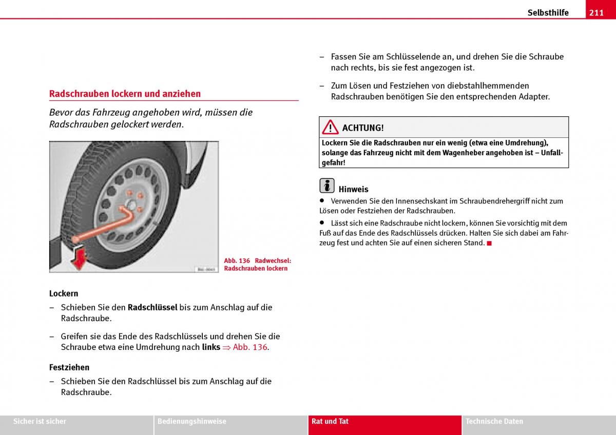 Seat Ibiza III 3 Handbuch / page 213