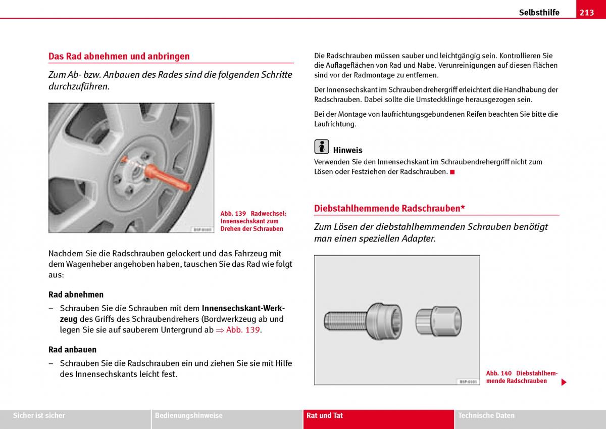 Seat Ibiza III 3 Handbuch / page 215