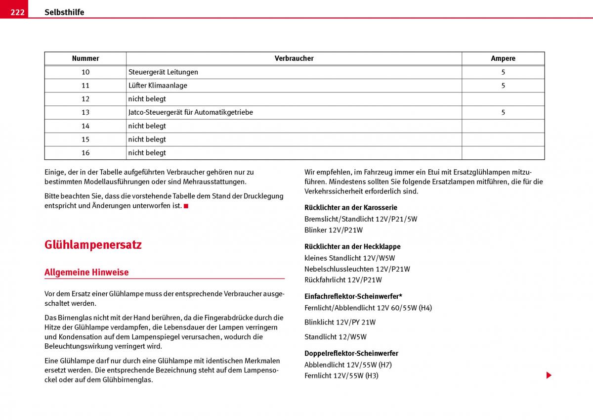 Seat Ibiza III 3 Handbuch / page 224