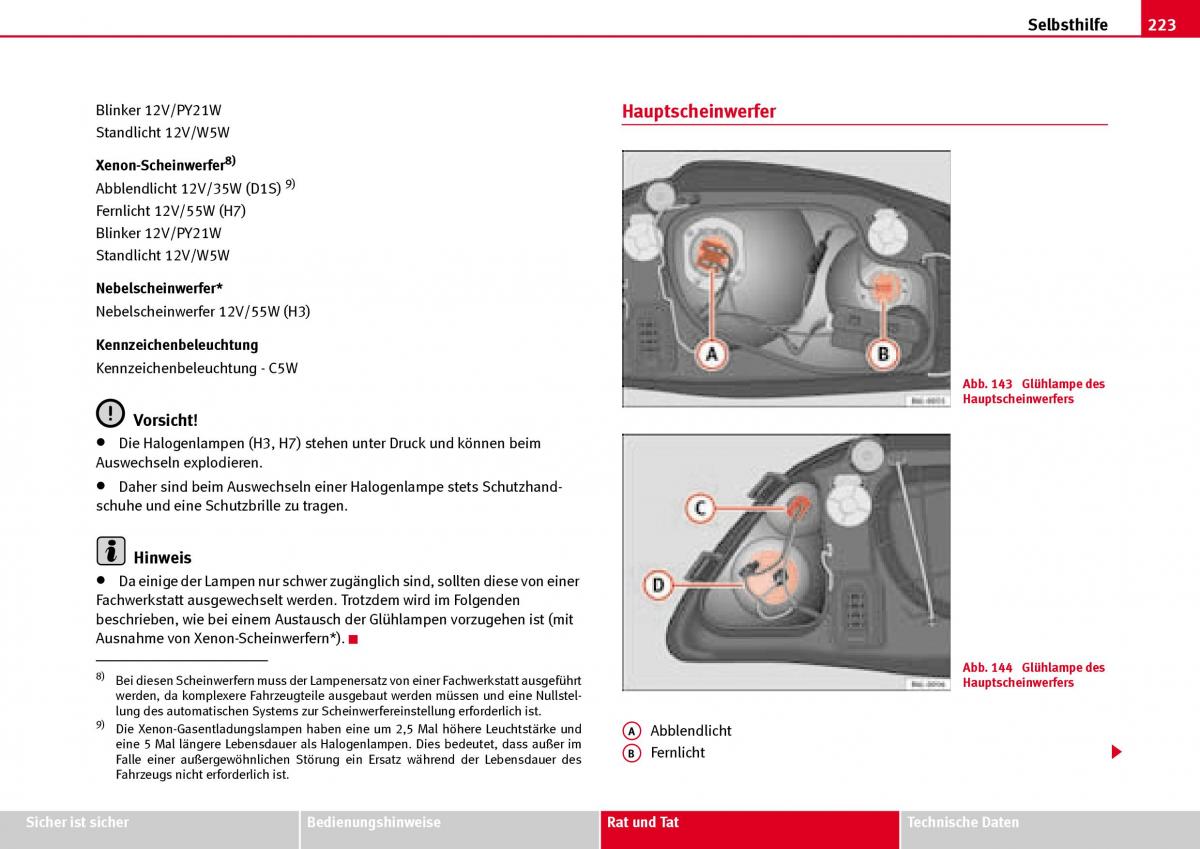 Seat Ibiza III 3 Handbuch / page 225