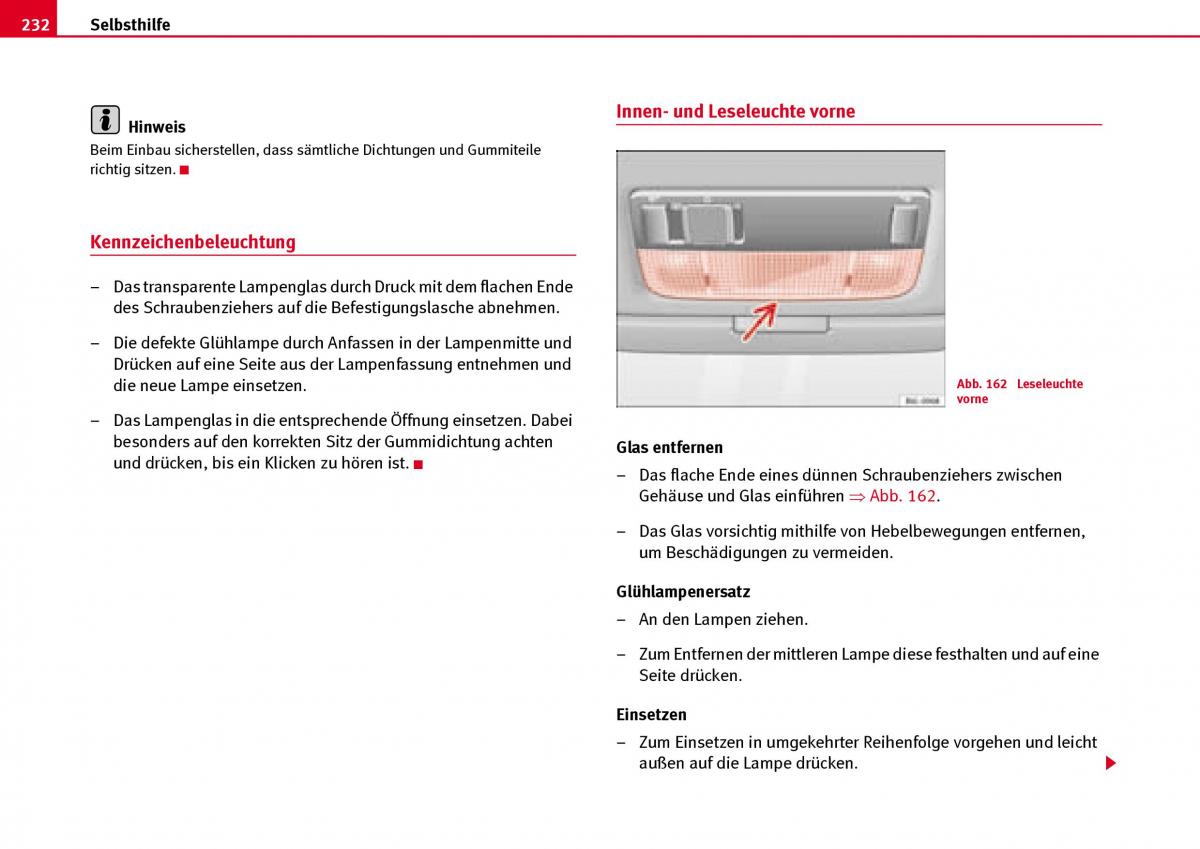 Seat Ibiza III 3 Handbuch / page 234