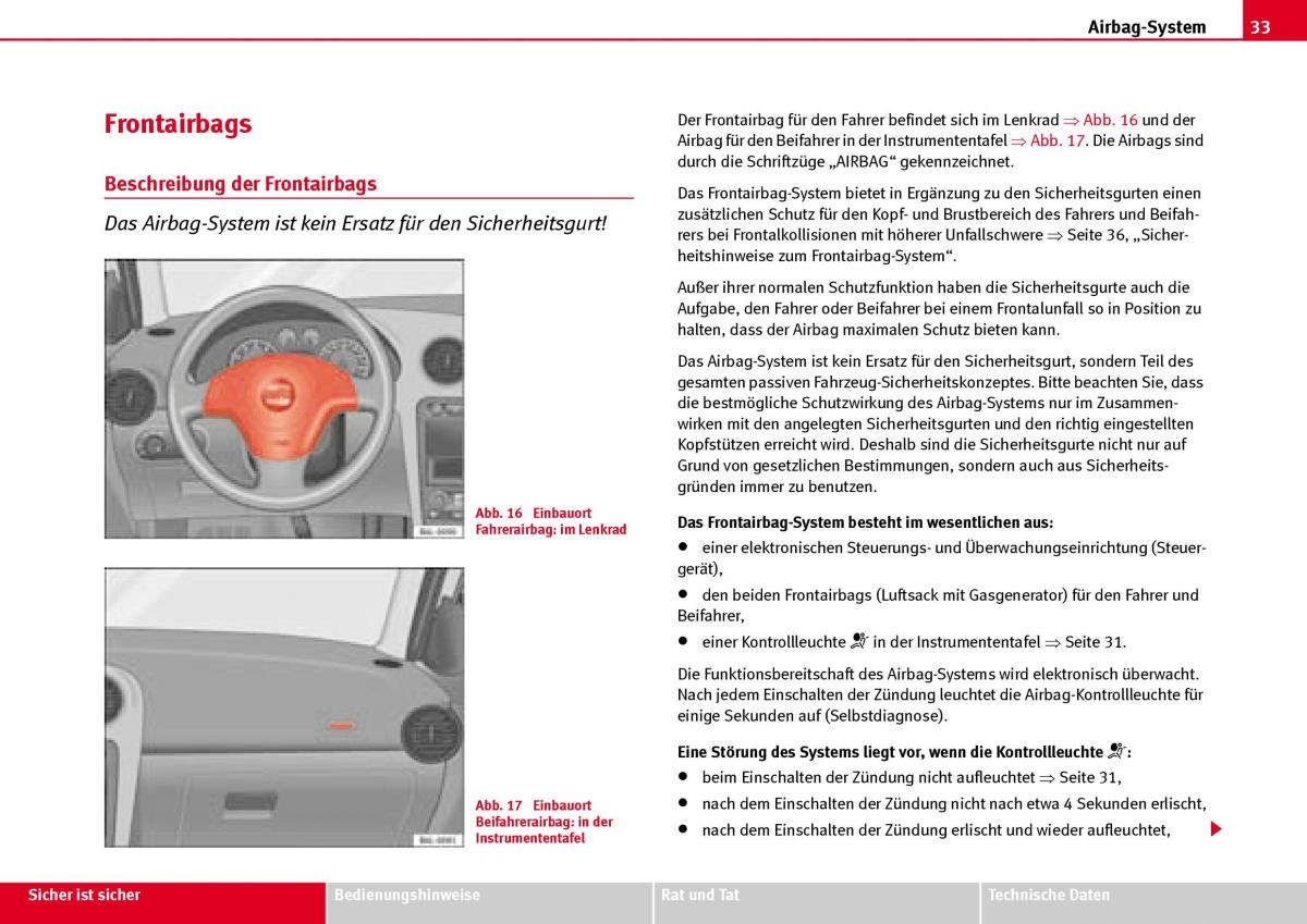 Seat Ibiza III 3 Handbuch / page 35