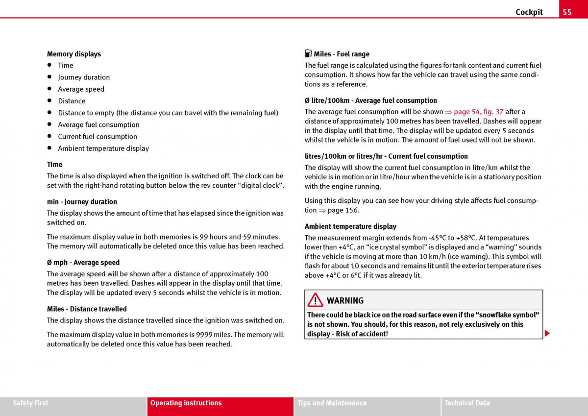 Seat Ibiza III 3 owners manual / page 57