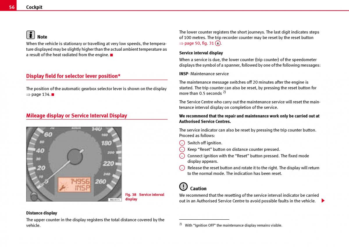 Seat Ibiza III 3 owners manual / page 58