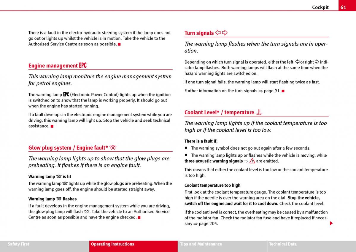 Seat Ibiza III 3 owners manual / page 63