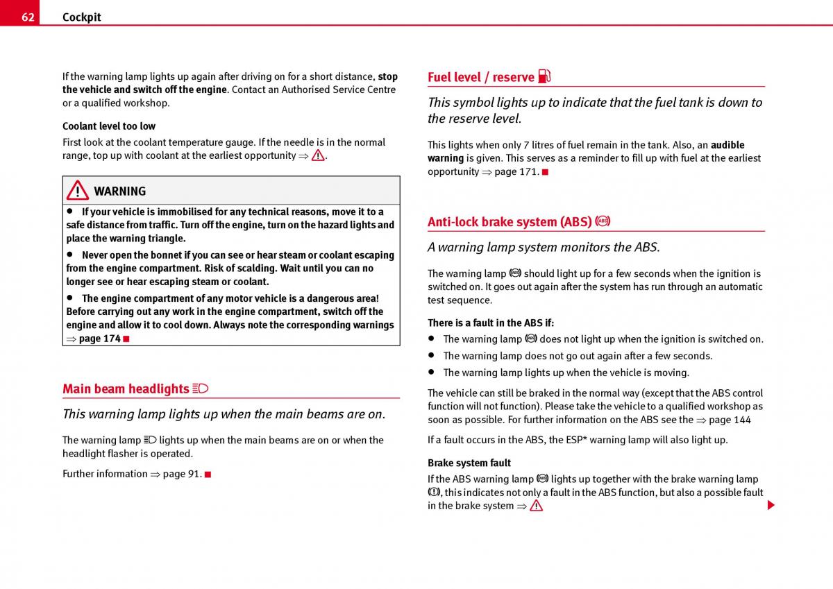 Seat Ibiza III 3 owners manual / page 64