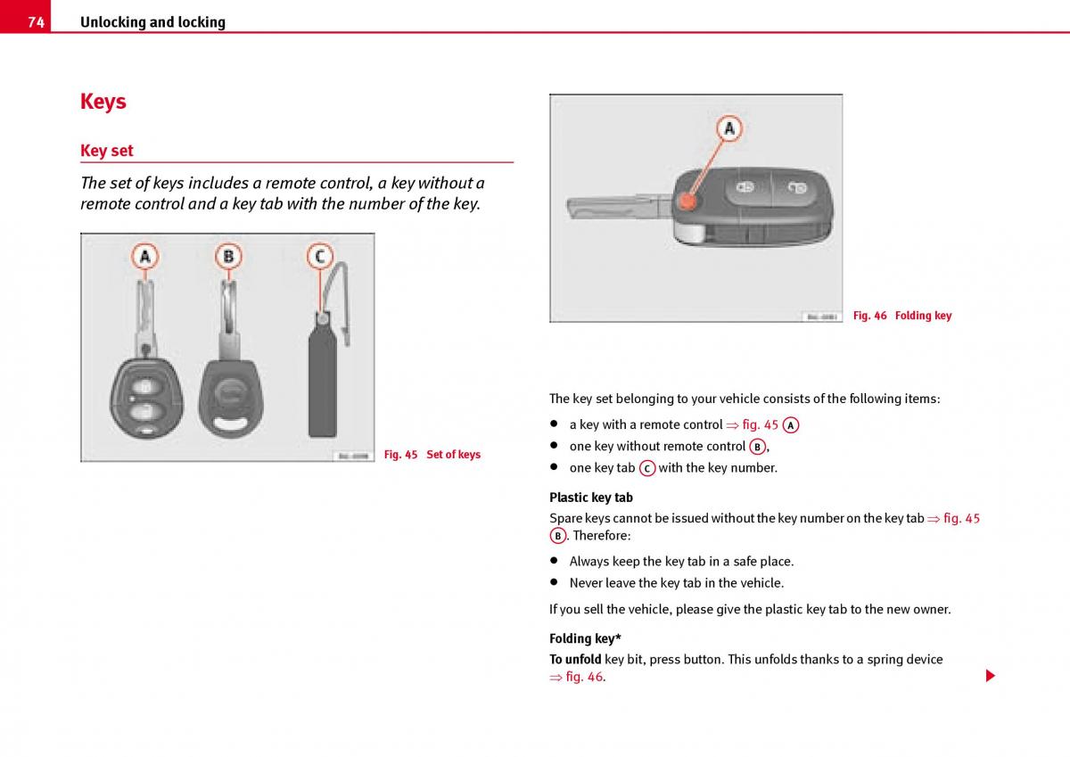 Seat Ibiza III 3 owners manual / page 76