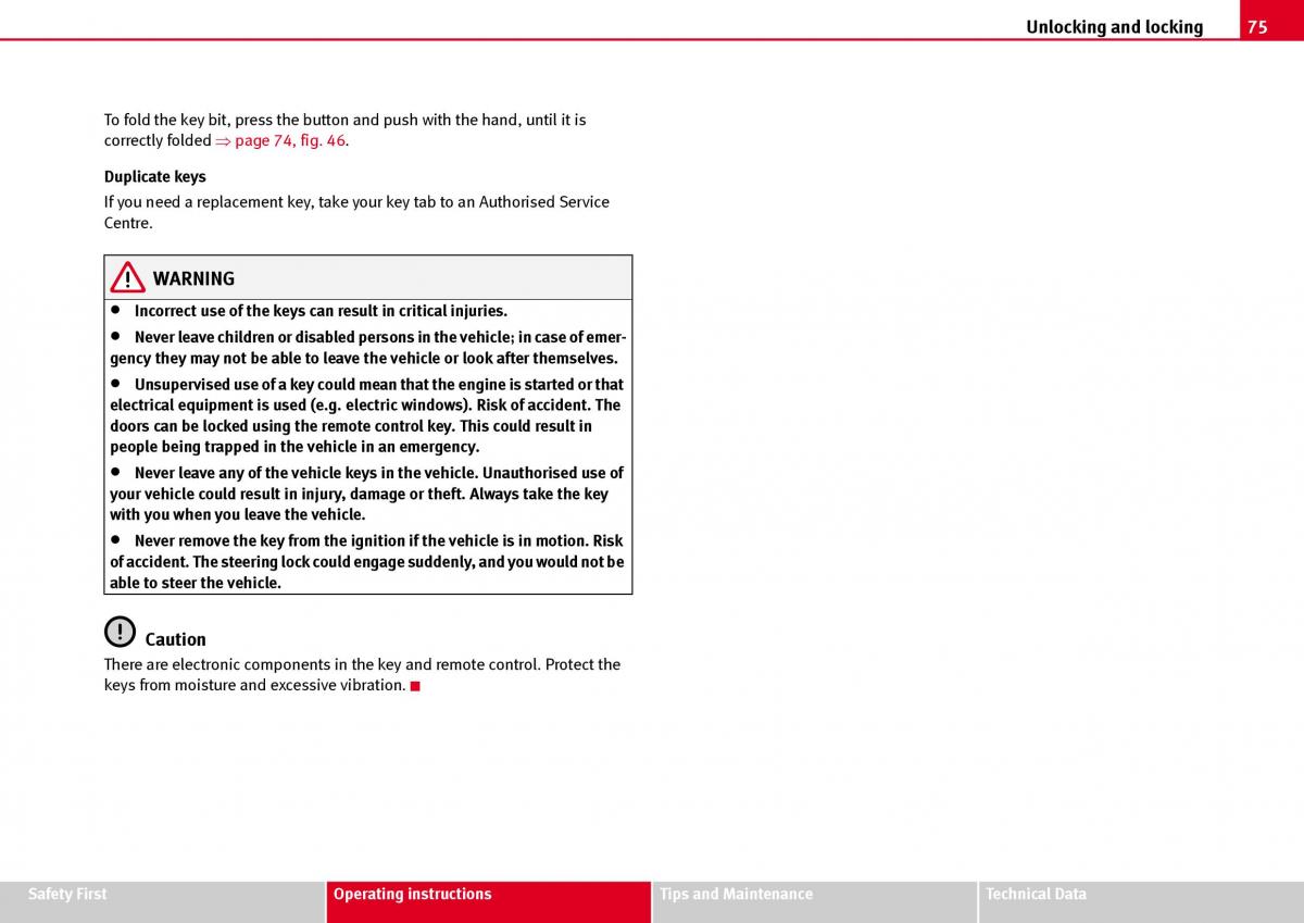 Seat Ibiza III 3 owners manual / page 77