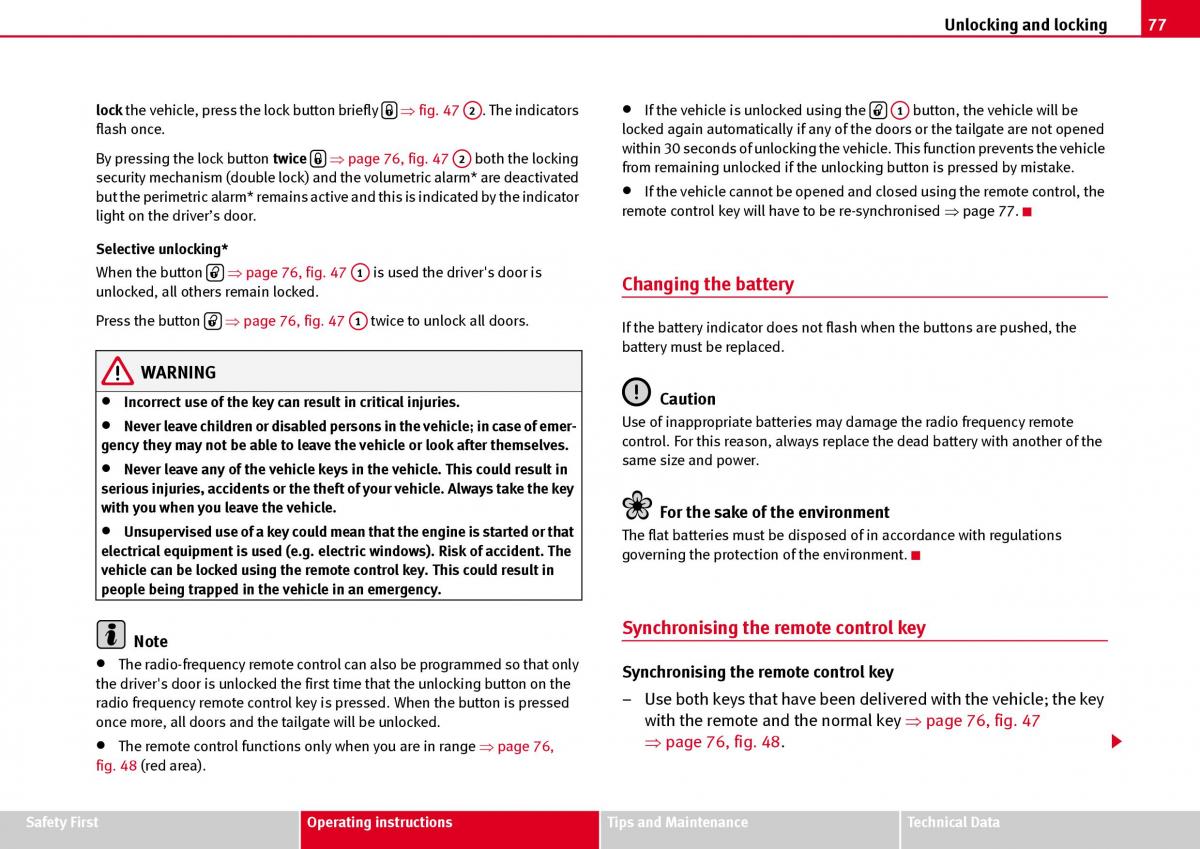 Seat Ibiza III 3 owners manual / page 79