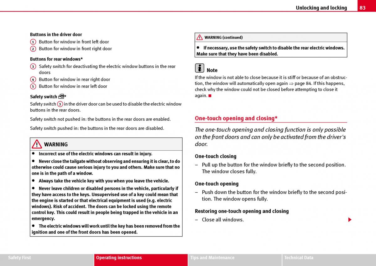 Seat Ibiza III 3 owners manual / page 85