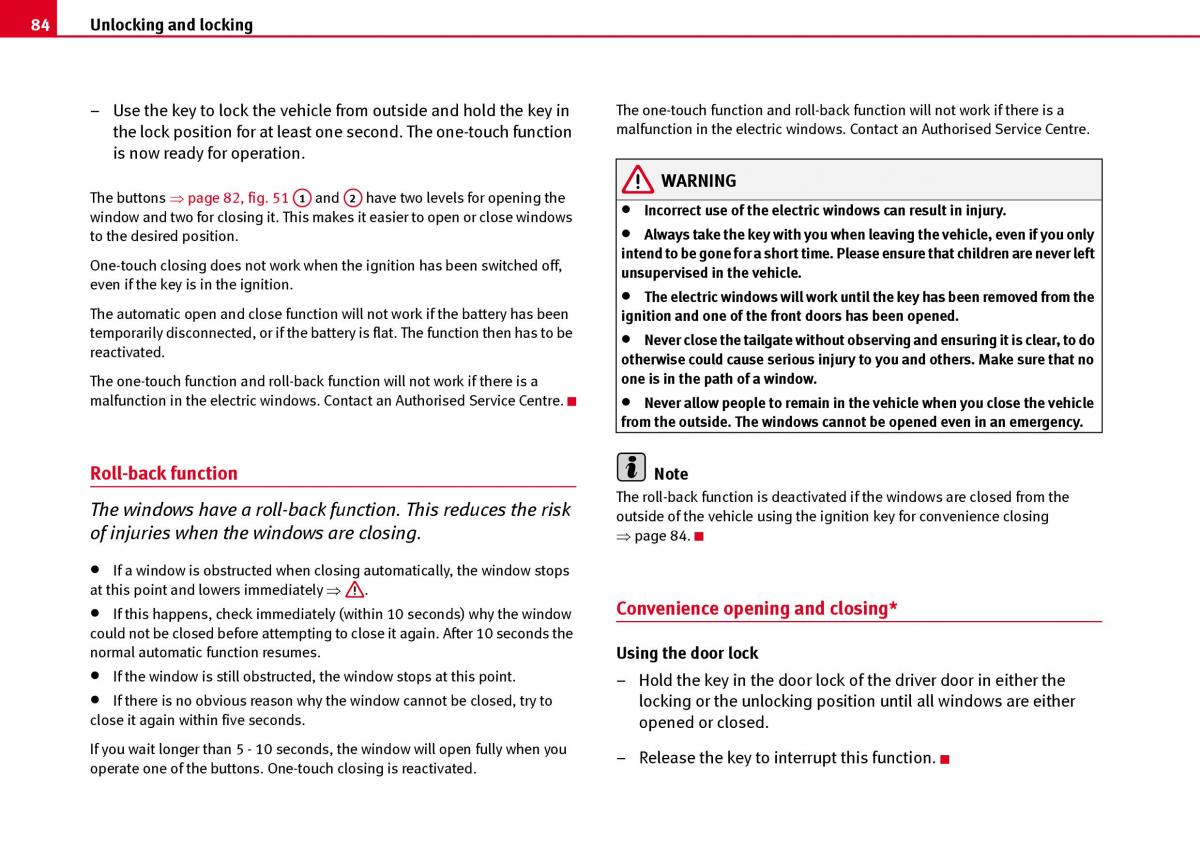 Seat Ibiza III 3 owners manual / page 86