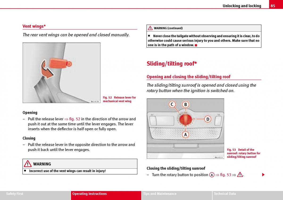 Seat Ibiza III 3 owners manual / page 87