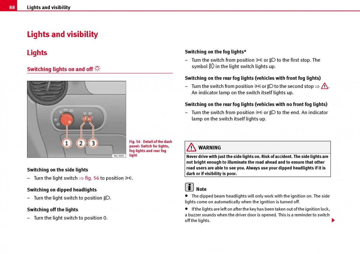 Seat Ibiza III 3 owners manual / page 90