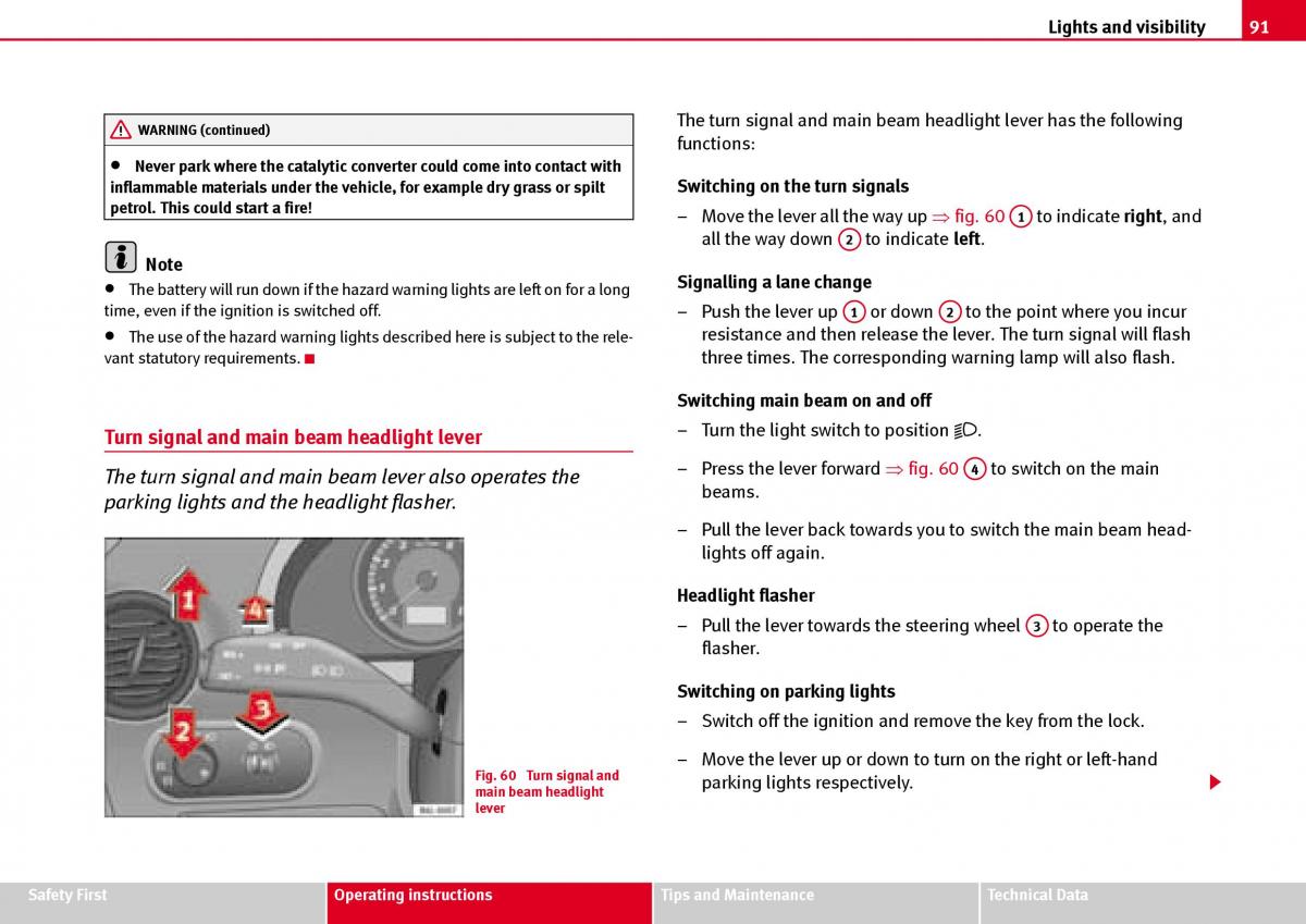 Seat Ibiza III 3 owners manual / page 93