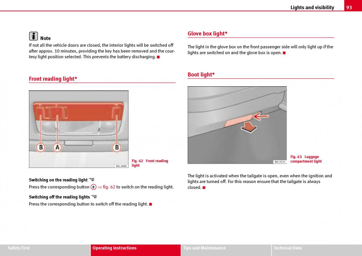 Seat Ibiza III 3 owners manual / page 95