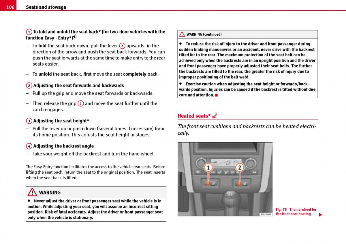 Seat Ibiza III 3 owners manual / page 108