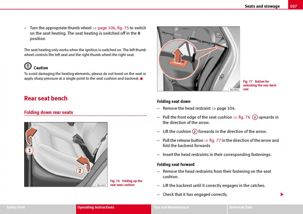 Seat Ibiza III 3 owners manual / page 109