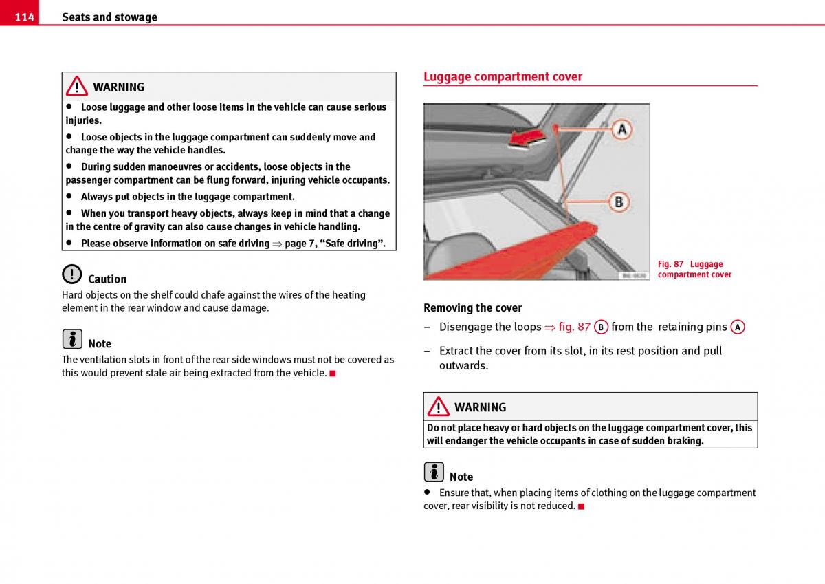 Seat Ibiza III 3 owners manual / page 116