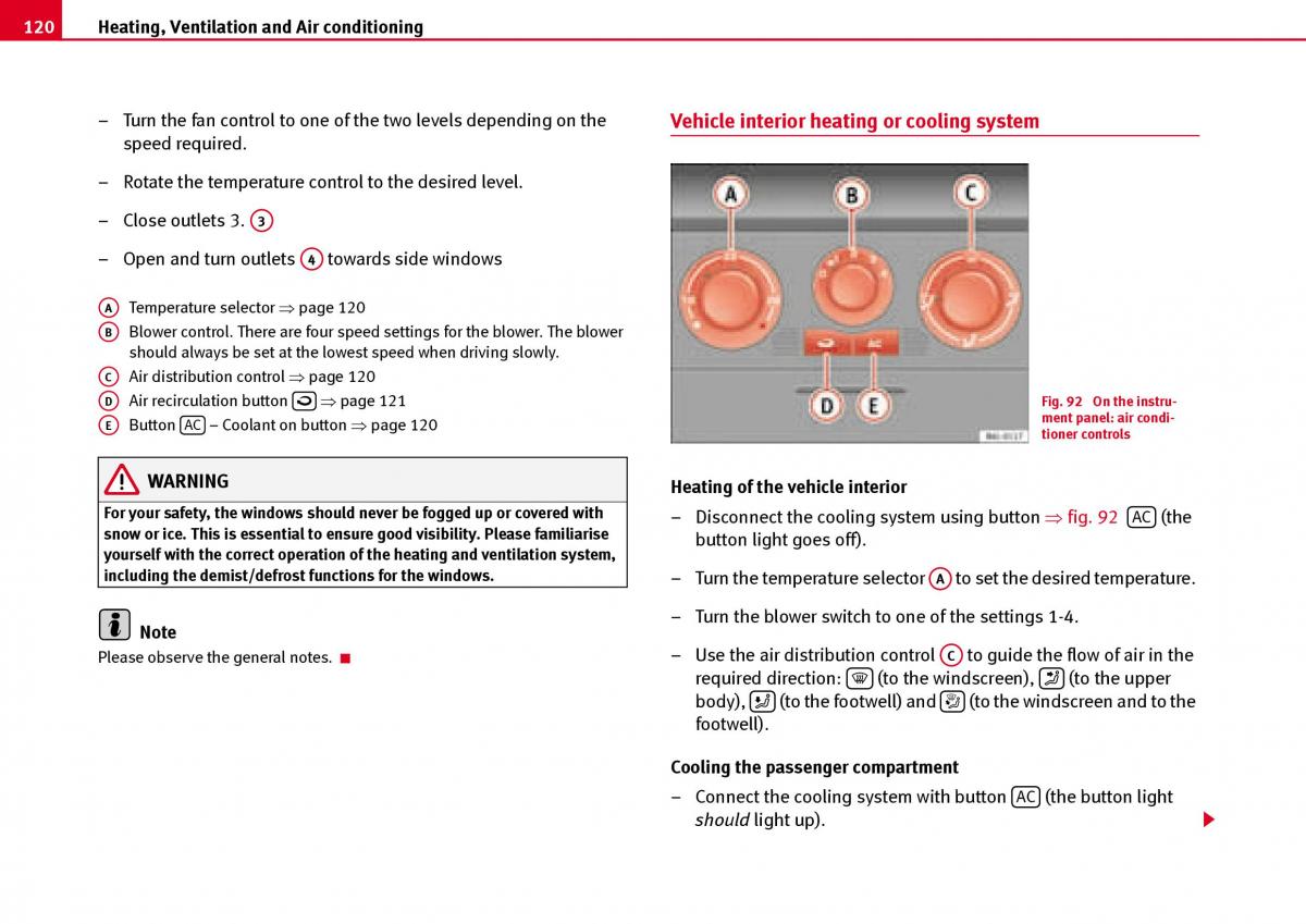 Seat Ibiza III 3 owners manual / page 122