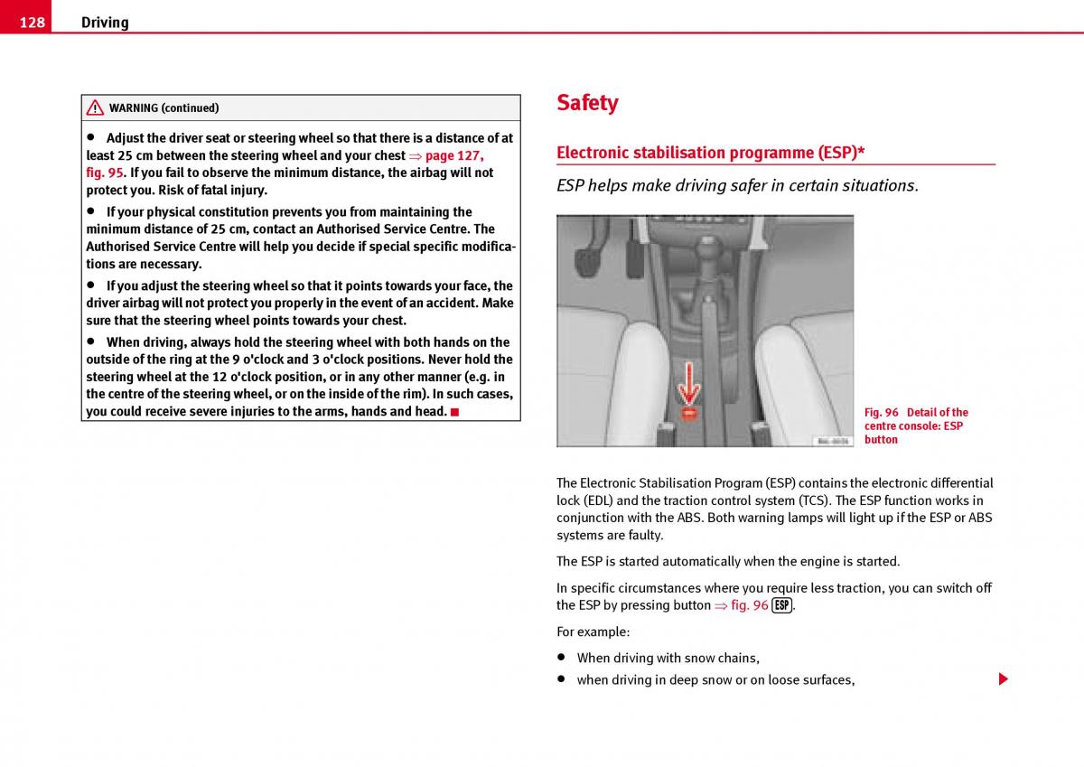 Seat Ibiza III 3 owners manual / page 130