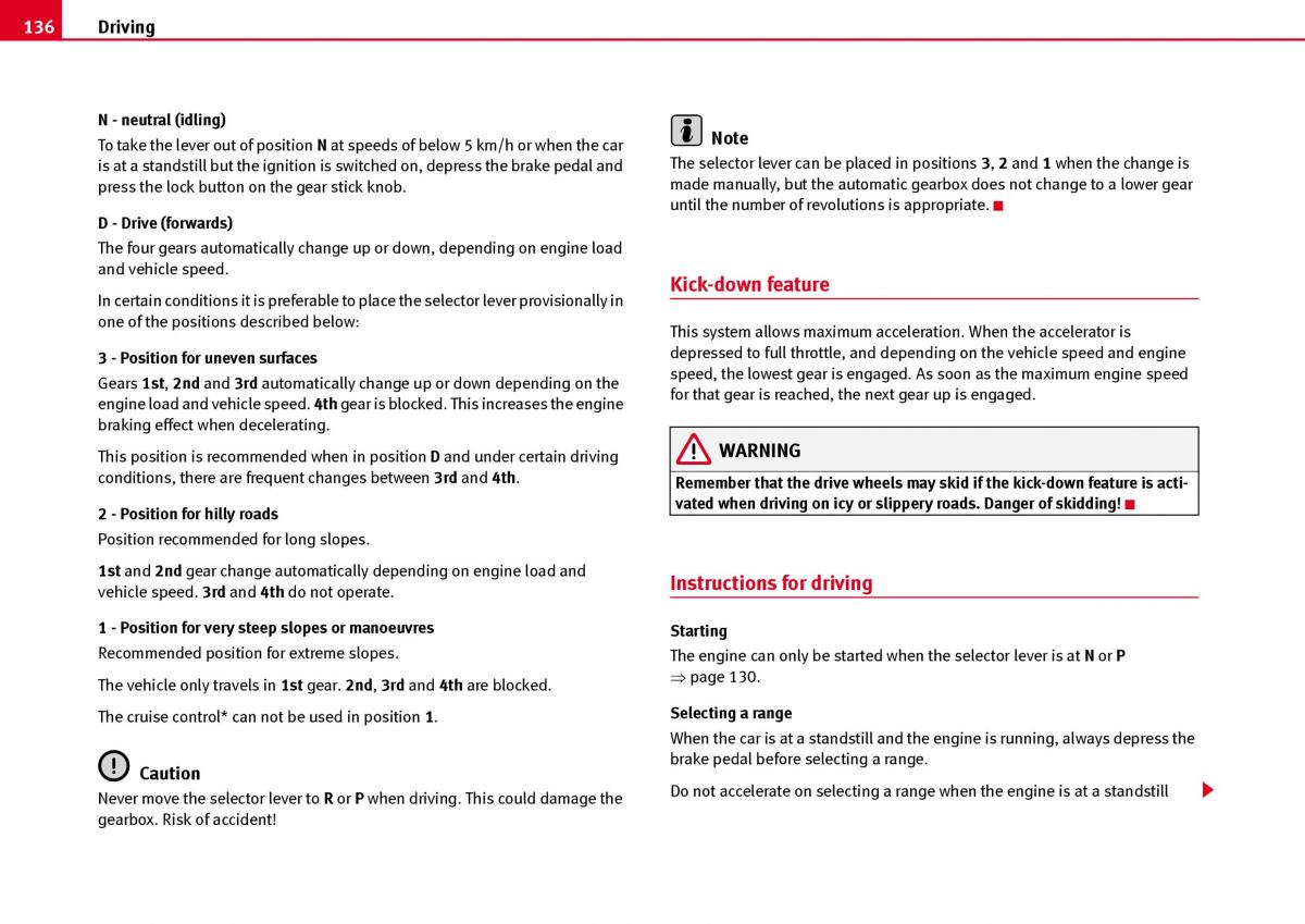 Seat Ibiza III 3 owners manual / page 138