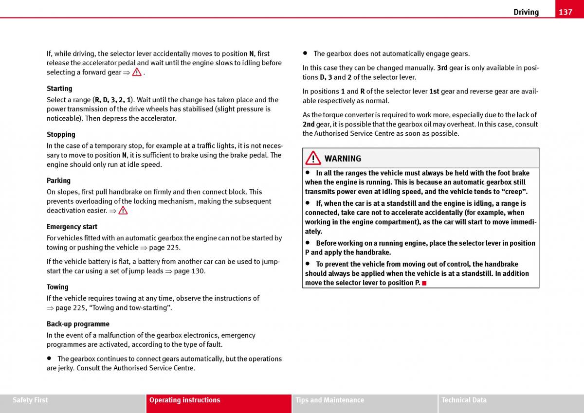 Seat Ibiza III 3 owners manual / page 139