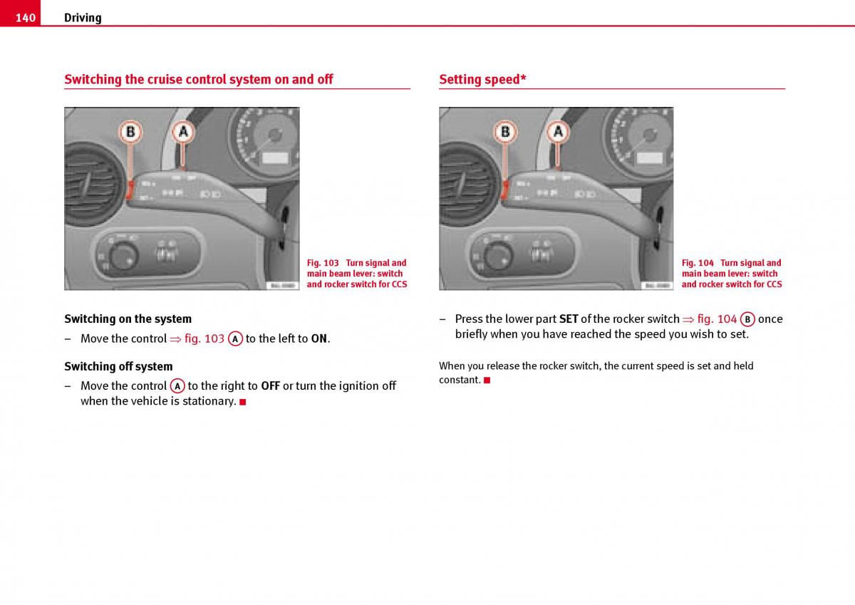 Seat Ibiza III 3 owners manual / page 142