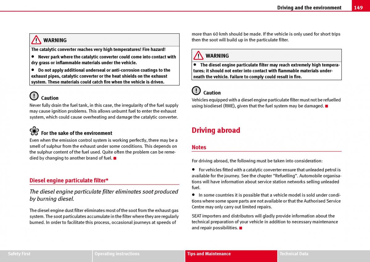 Seat Ibiza III 3 owners manual / page 151