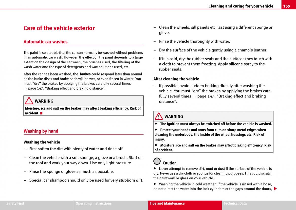 Seat Ibiza III 3 owners manual / page 161