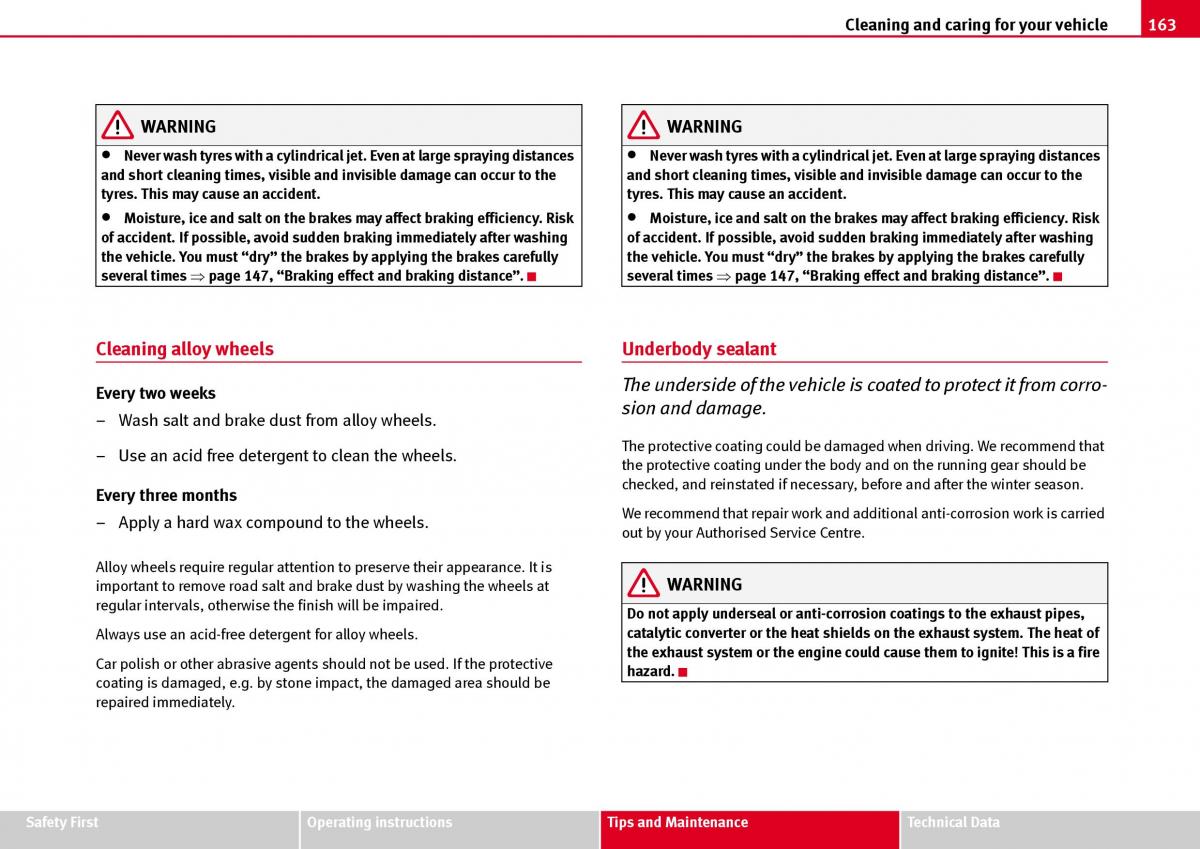 Seat Ibiza III 3 owners manual / page 165