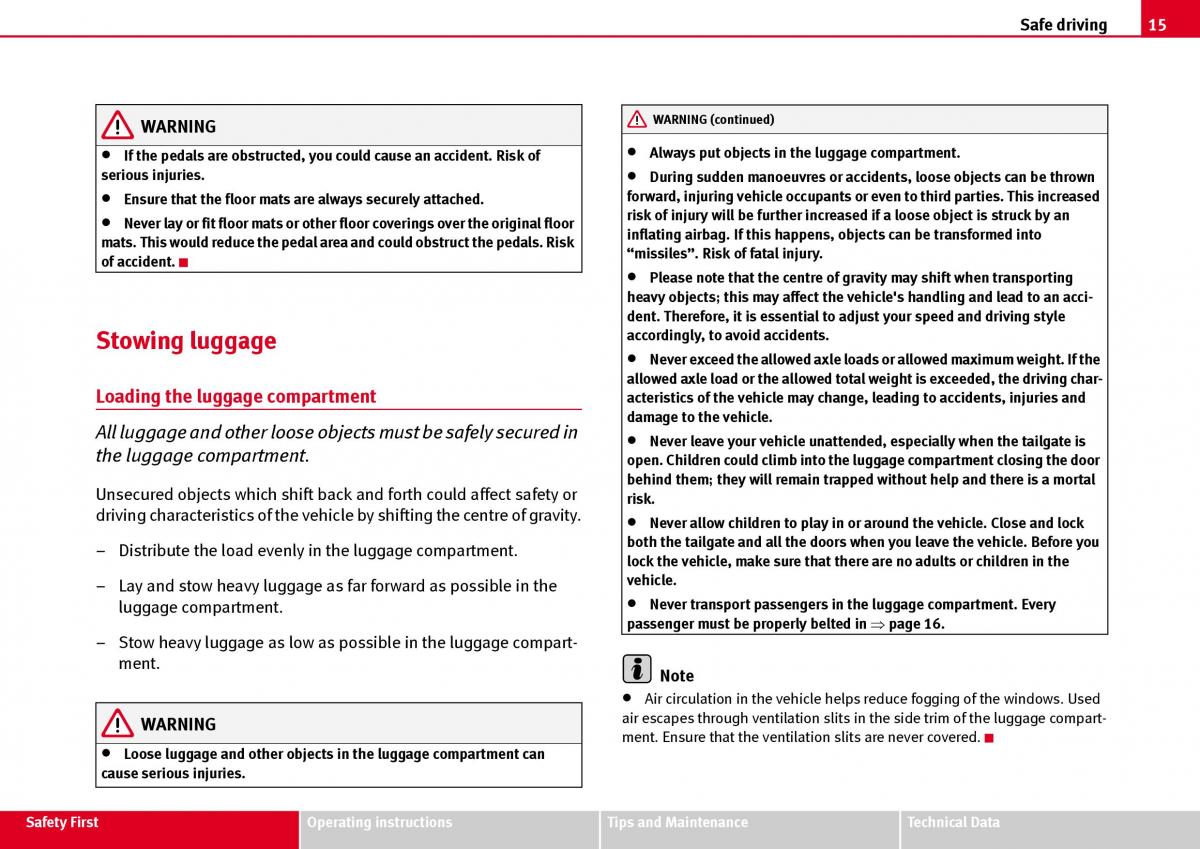 Seat Ibiza III 3 owners manual / page 17