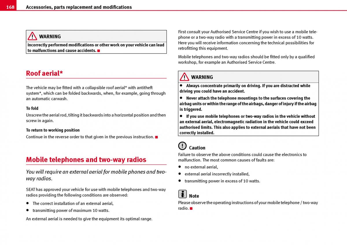 Seat Ibiza III 3 owners manual / page 170