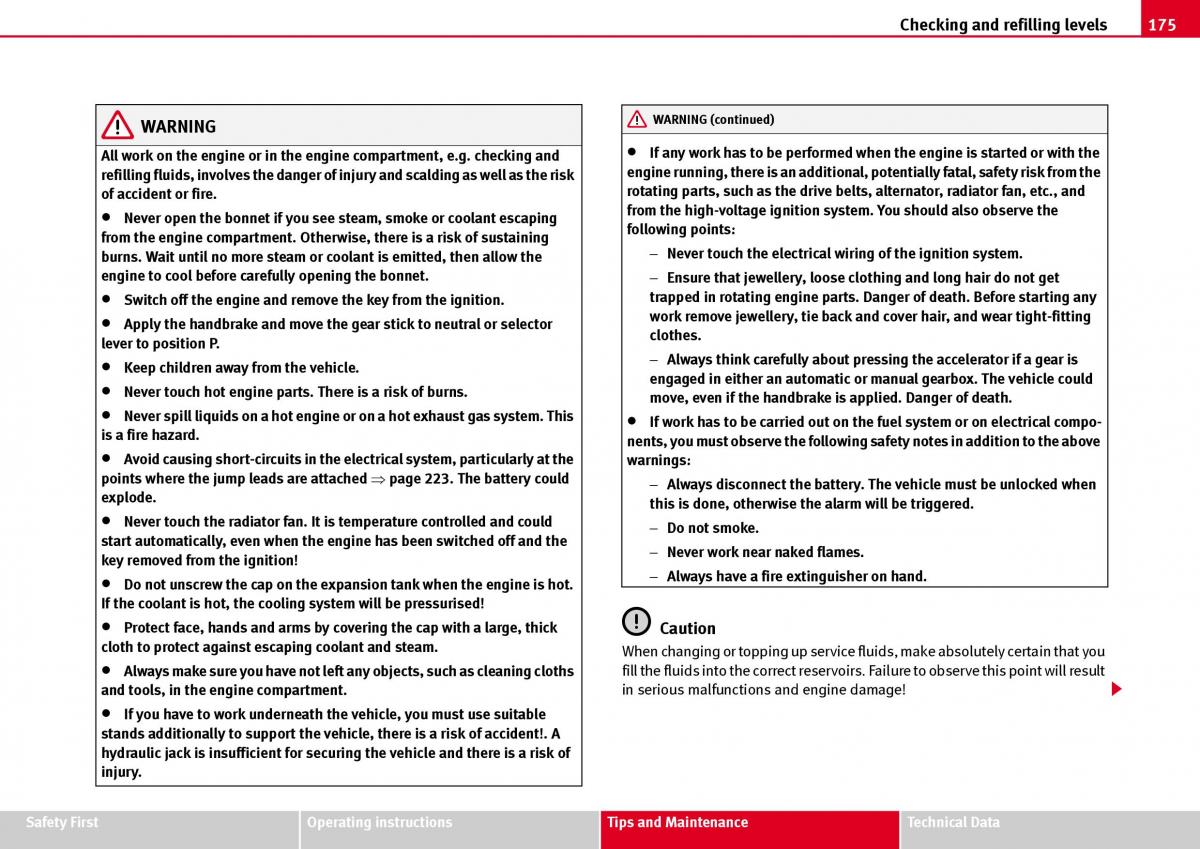 Seat Ibiza III 3 owners manual / page 177