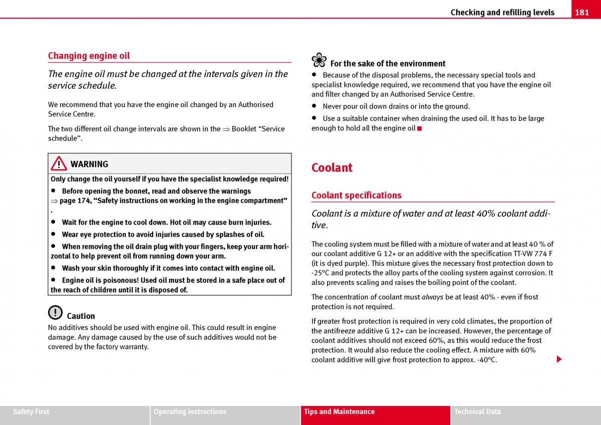 Seat Ibiza III 3 owners manual / page 183