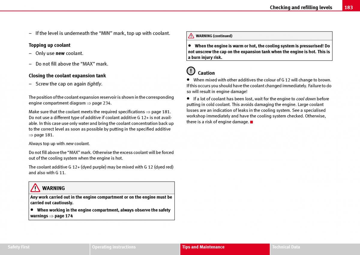 Seat Ibiza III 3 owners manual / page 185