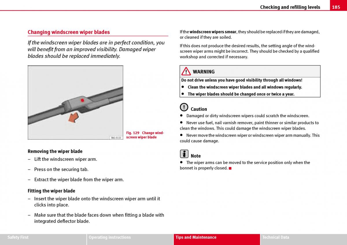 Seat Ibiza III 3 owners manual / page 187