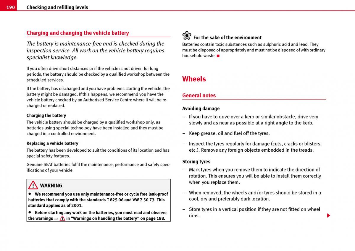 Seat Ibiza III 3 owners manual / page 192