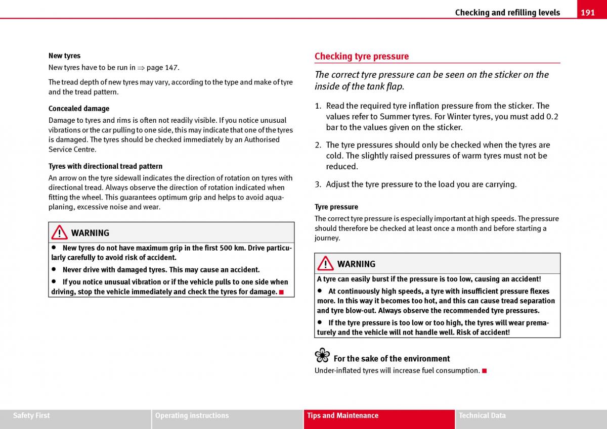 Seat Ibiza III 3 owners manual / page 193