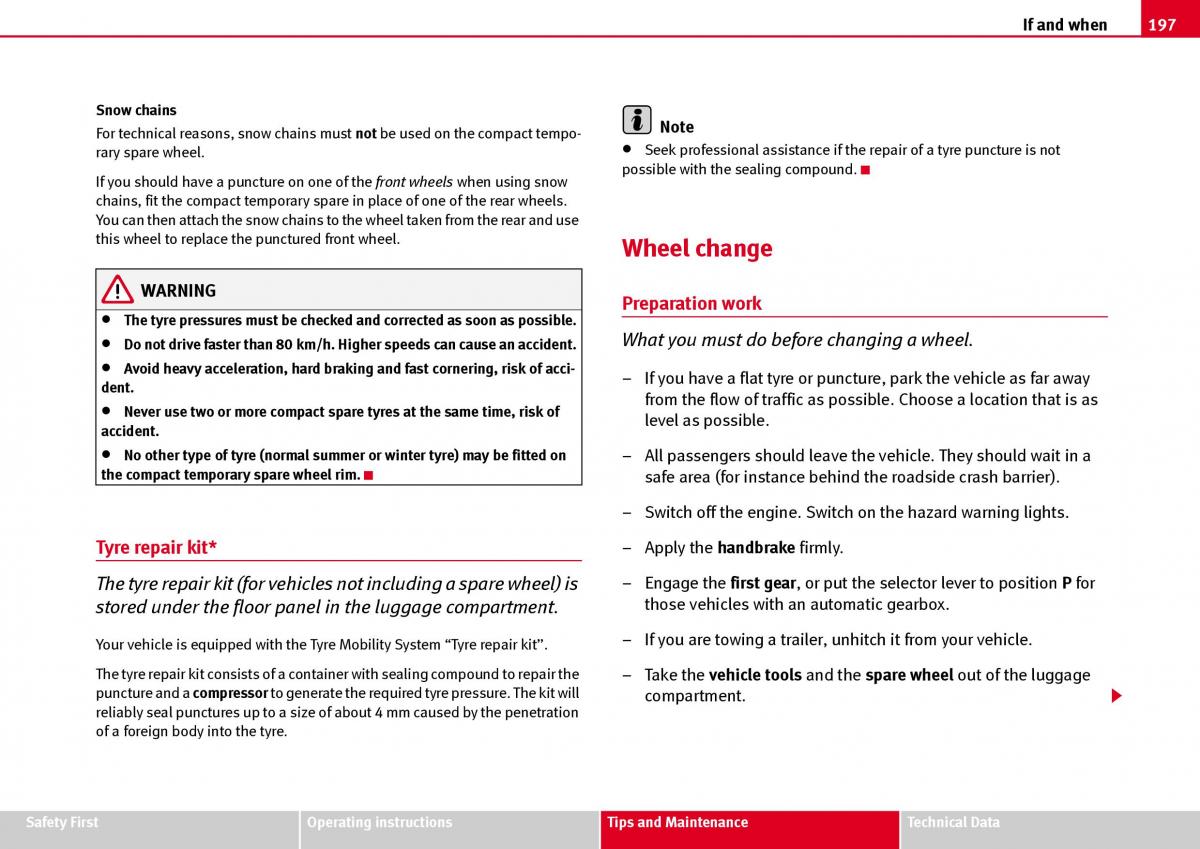 Seat Ibiza III 3 owners manual / page 199