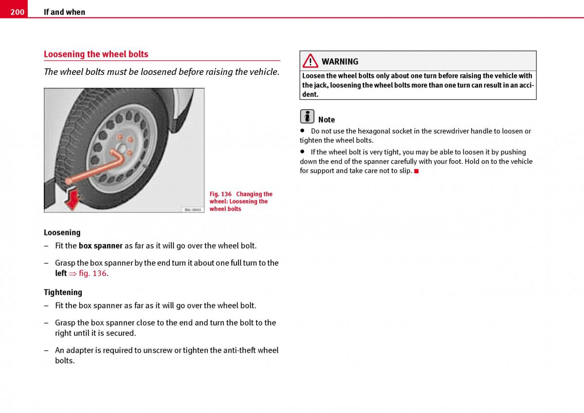 Seat Ibiza III 3 owners manual / page 202