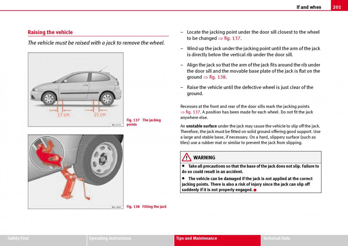 Seat Ibiza III 3 owners manual / page 203