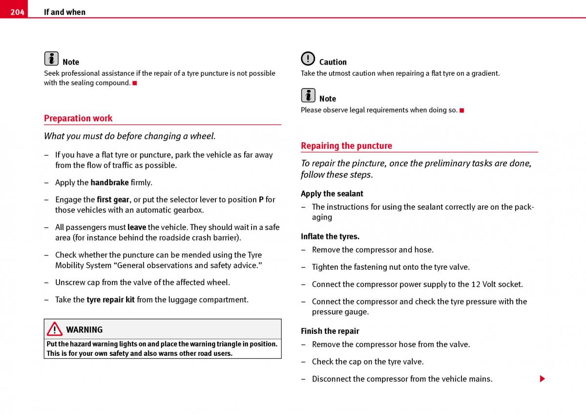 Seat Ibiza III 3 owners manual / page 206