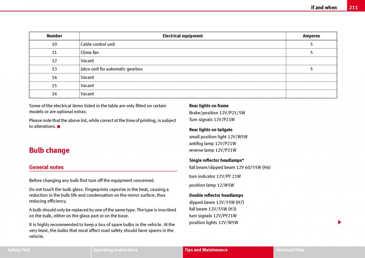 Seat Ibiza III 3 owners manual / page 213