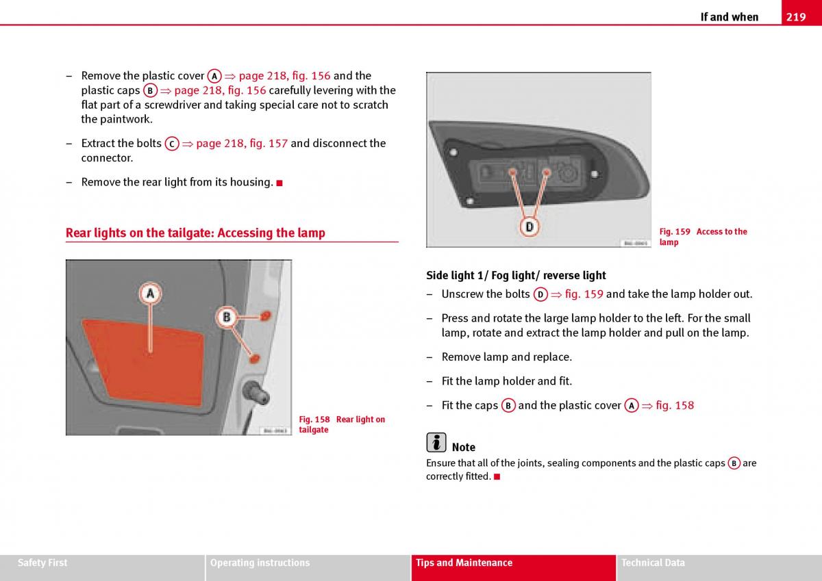 Seat Ibiza III 3 owners manual / page 221