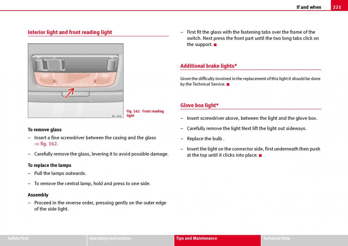 Seat Ibiza III 3 owners manual / page 223