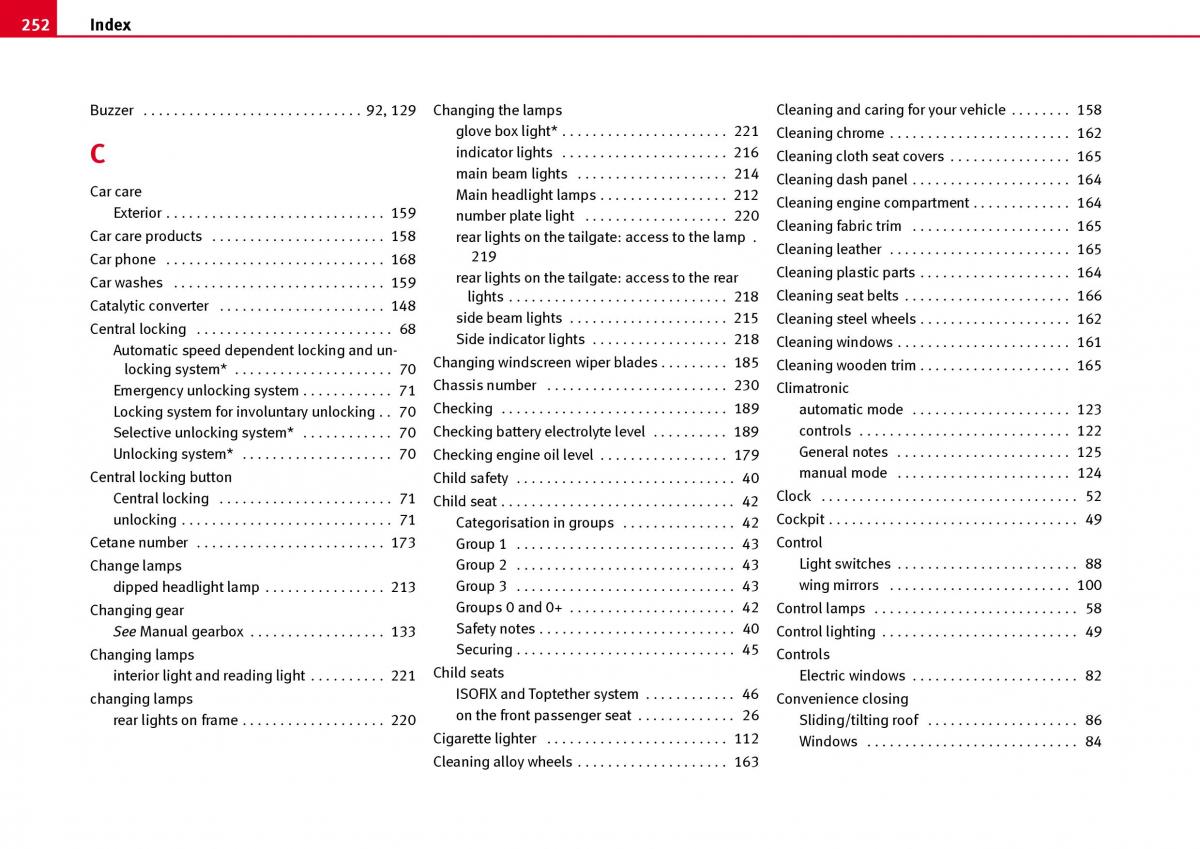 Seat Ibiza III 3 owners manual / page 254