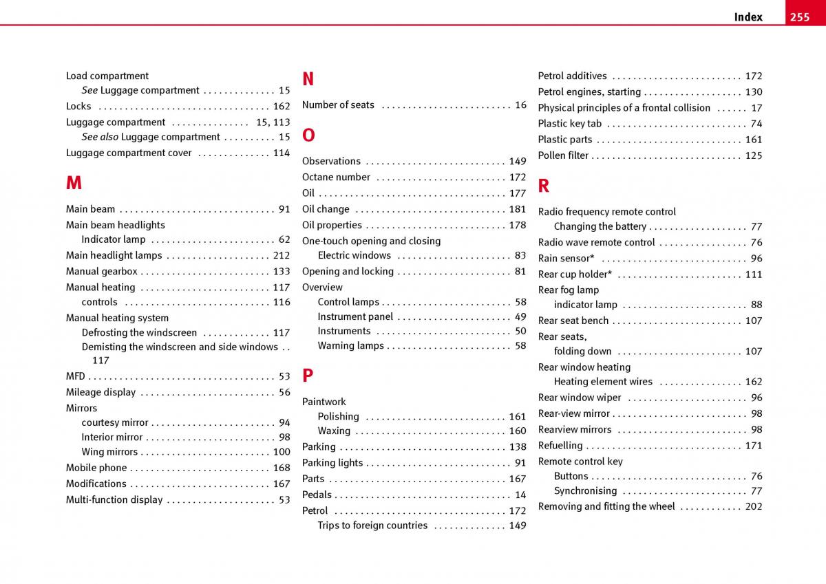 Seat Ibiza III 3 owners manual / page 257