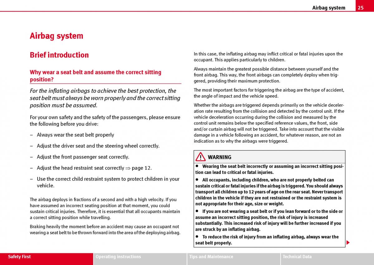 Seat Ibiza III 3 owners manual / page 27