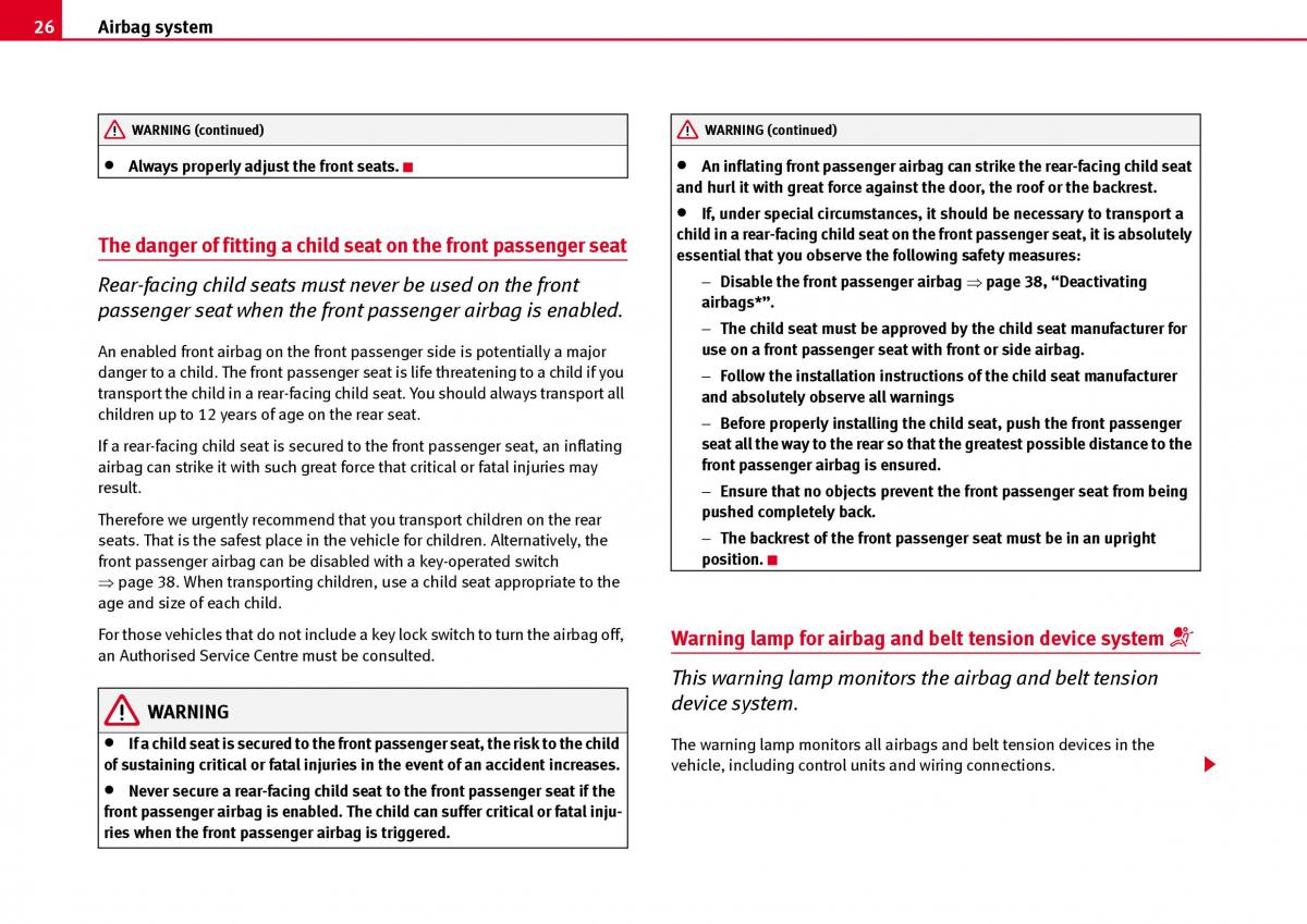 Seat Ibiza III 3 owners manual / page 28